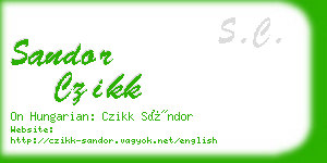 sandor czikk business card